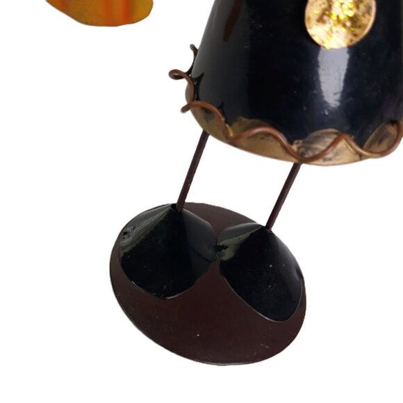 Metal Witch and Bird Bobble Head Figurines On Springs Farmhouse Halloween Fall - Picture 8 of 15